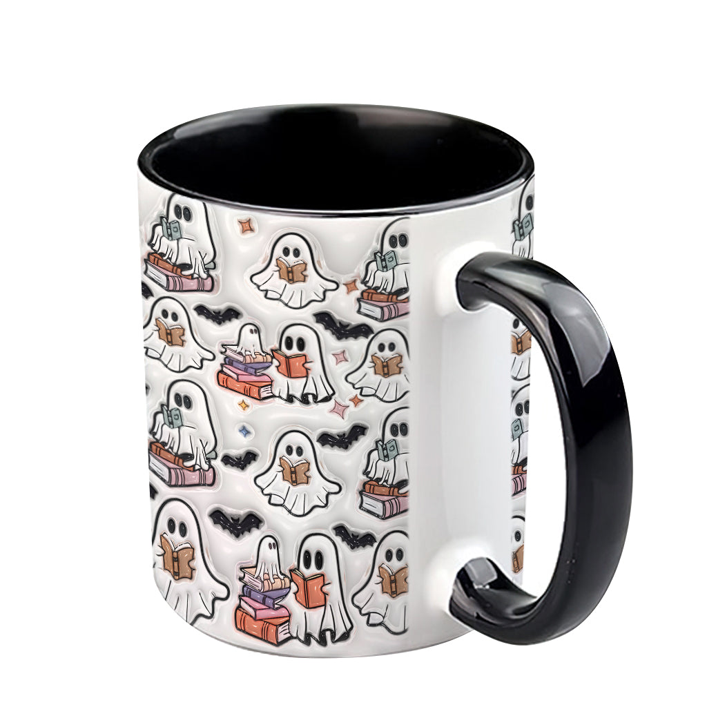 Cute Ghost Reading Booooks - Personalized Book Accent Mug
