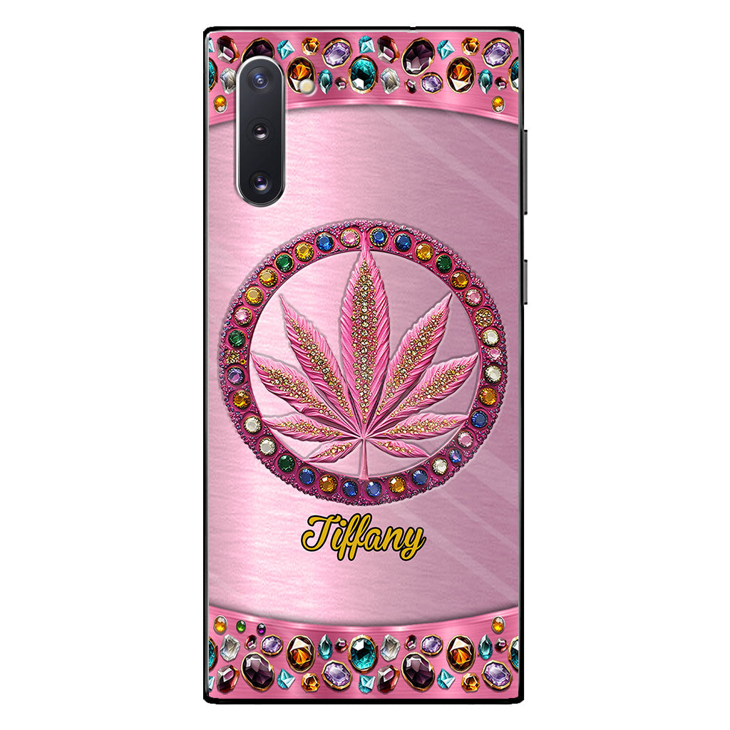 Stoner Chick – Personalisierte, durchsichtige Handyhülle mit Weed-Motiv