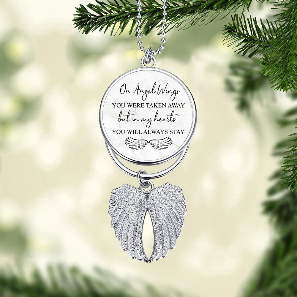 Tu as été emporté(e) sur des ailes d'ange - Ornement personnalisé en forme d'ailes de chien