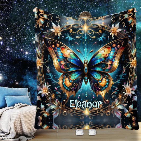 Magnifique papillon doré - Couverture papillon personnalisée
