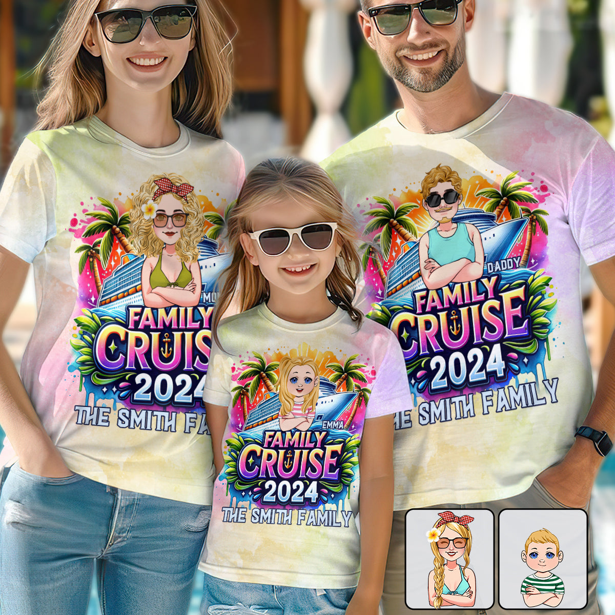 Croisière en famille - T-shirt de croisière personnalisé