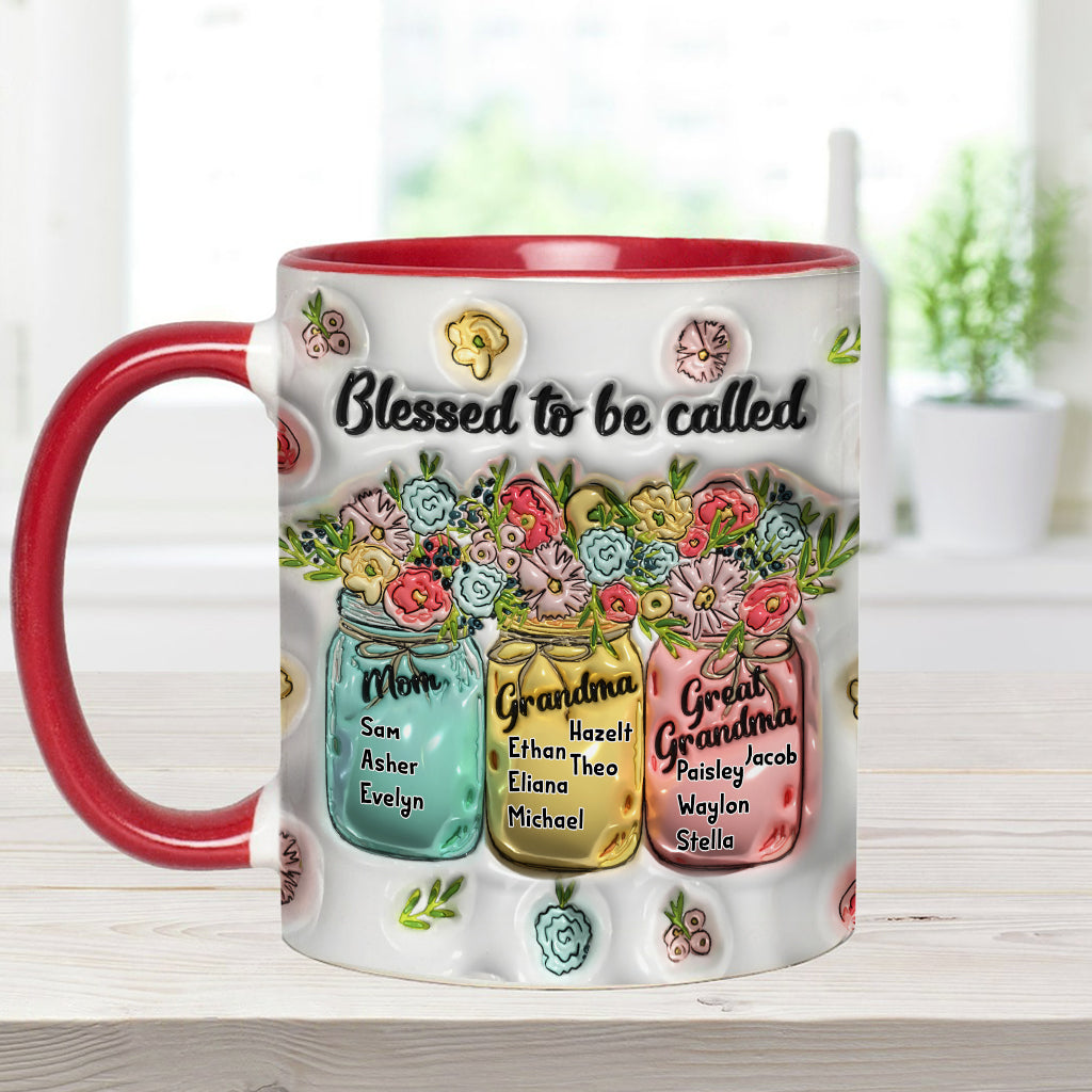 Blessed To Be Called - Personalized Grandma Accent Mug
