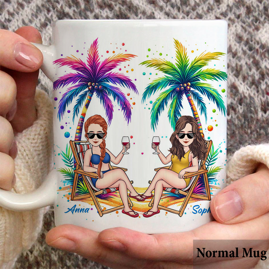 Beste Freundinnen für immer – Sommerfeeling – Personalisierte Tasse für Meeresliebhaber