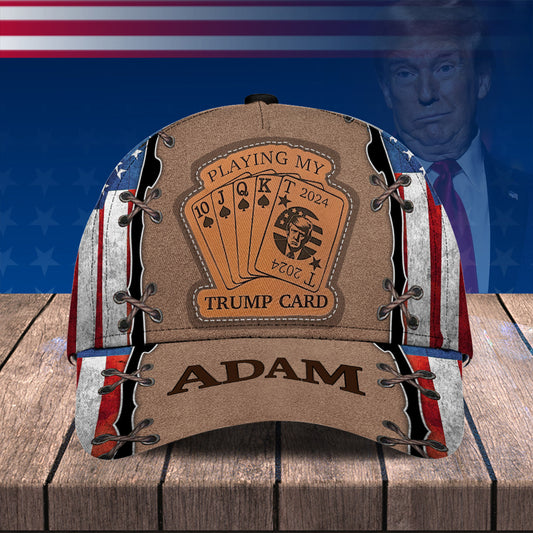 Casquette classique personnalisée Trump 2024 « Je joue ma carte T »