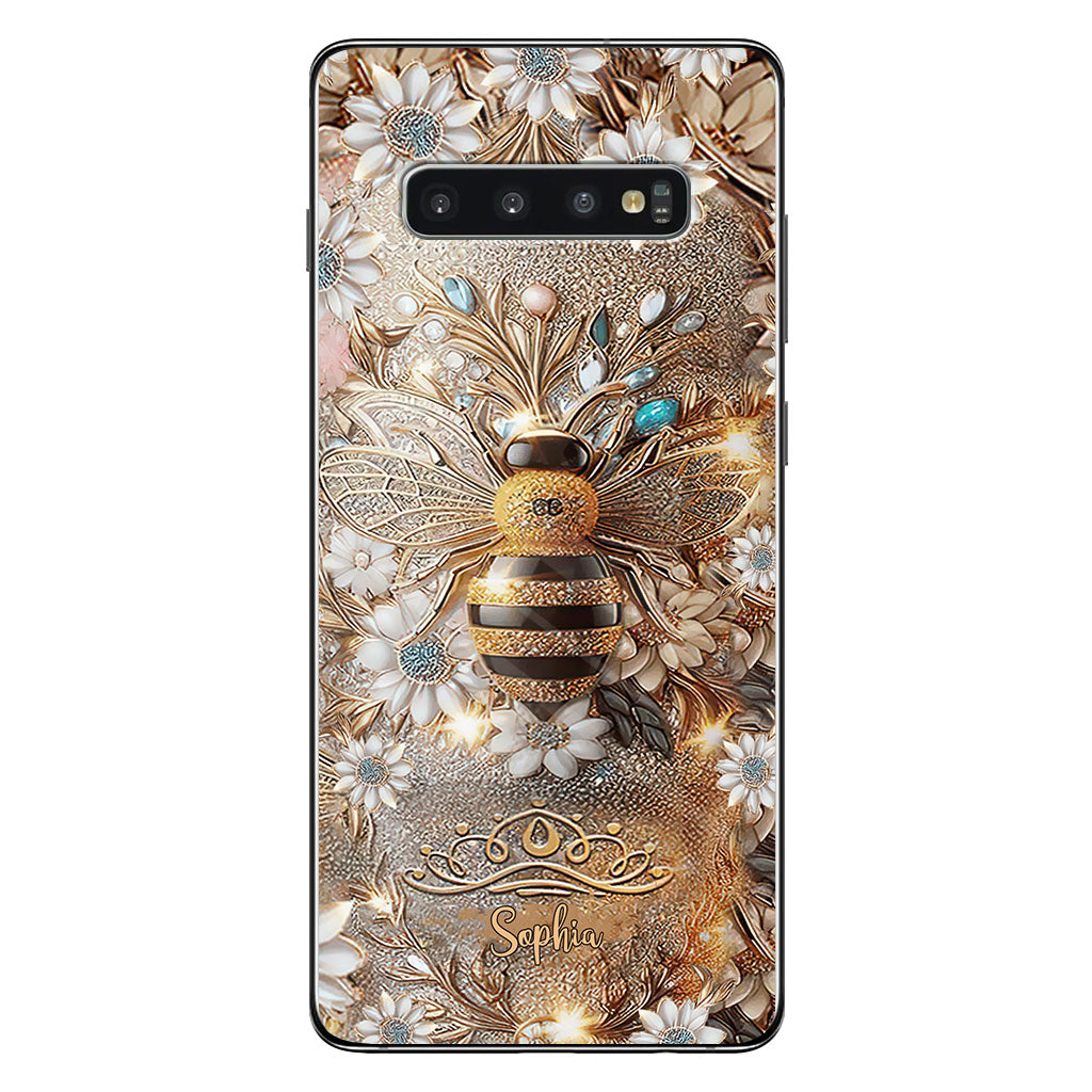 Queen Bee – Personalisierte transparente Handyhülle mit Bienenmotiv