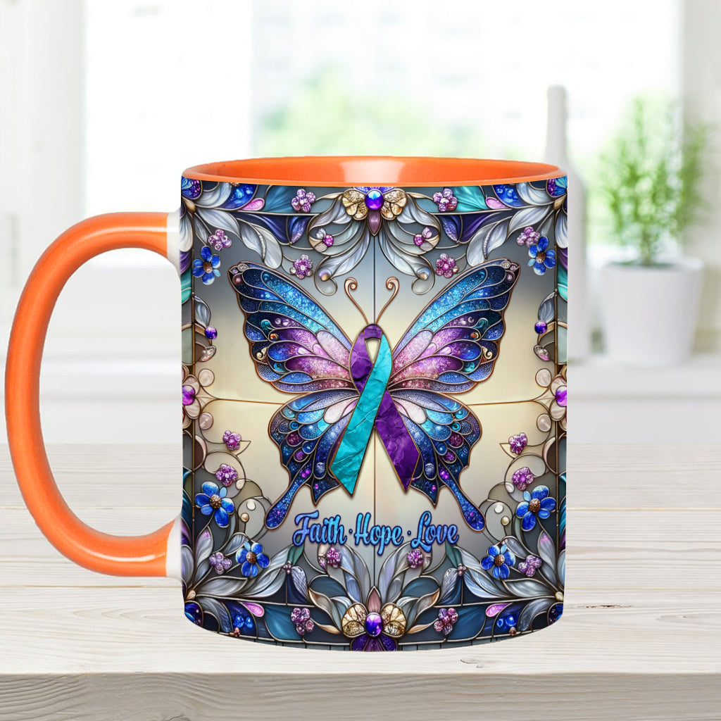 Faith Hope Love - Personalized Suicide Prevention Accent Mug