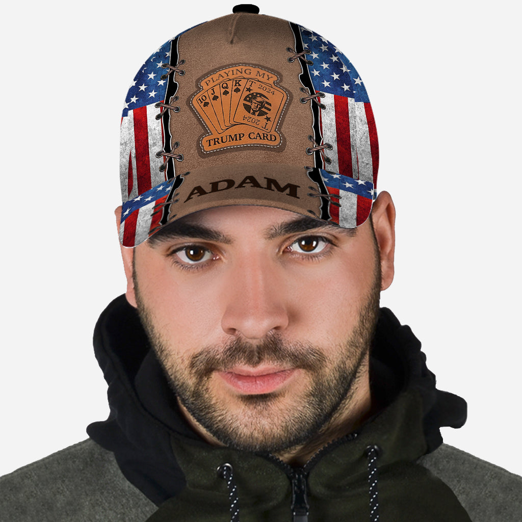 Casquette classique personnalisée Trump 2024 « Je joue ma carte T »