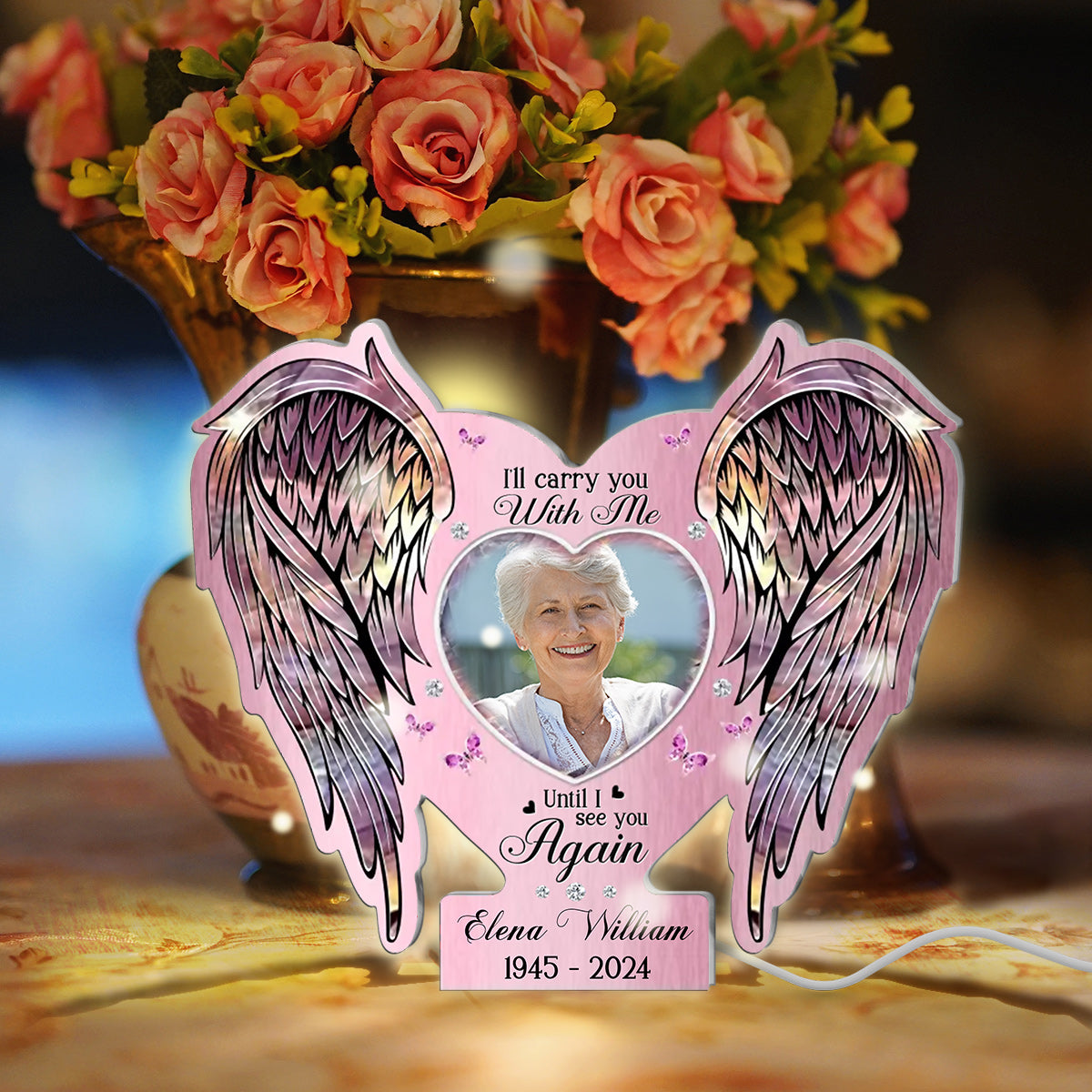 Memorial Wings Your Wings Were Ready But My Heart Was Not - Personalized Memorial Mirror Light