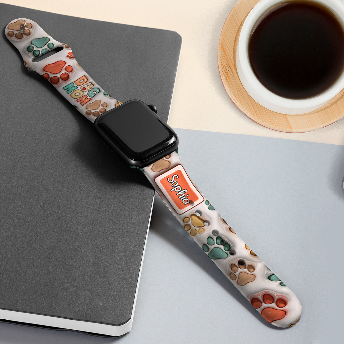 Meilleure maman de chien et meilleur papa de chat au monde - Bracelet Apple Watch personnalisé pour chien
