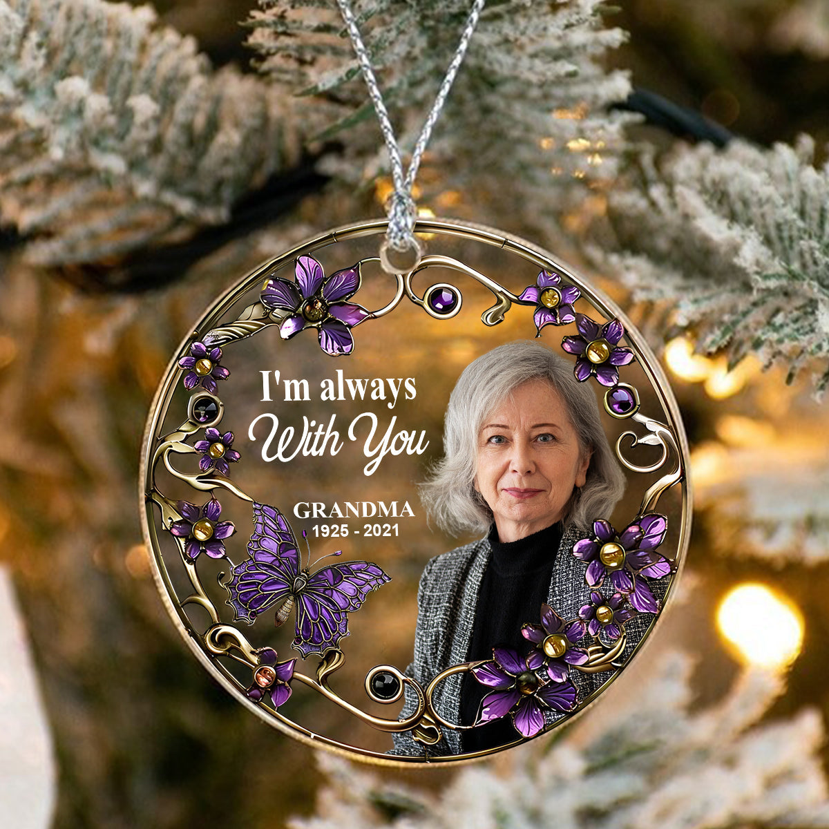 I'm Always With You - Personalized Memorial Circle Transparent Ornament