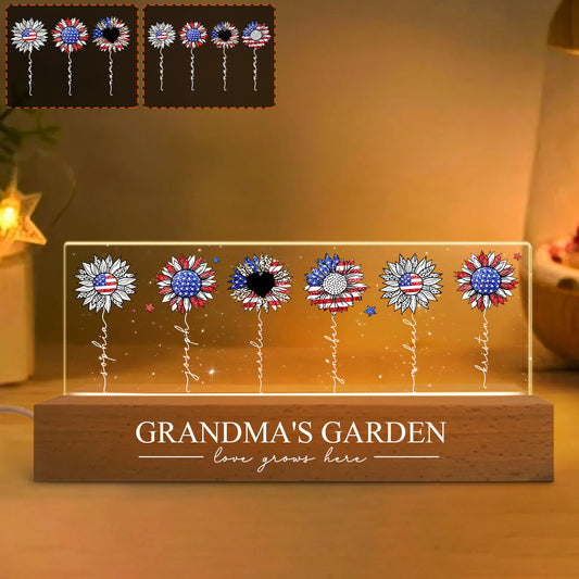Omas Garten – Personalisierte LED-Nachtleuchte für Oma