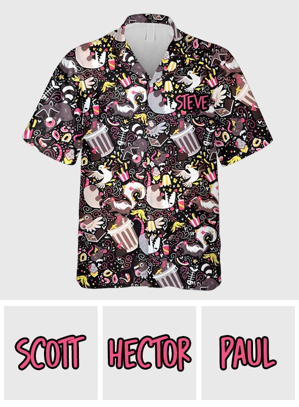 My Spirit Animal Eats Trash - Personalized Raccoon Hawaiian Shirt