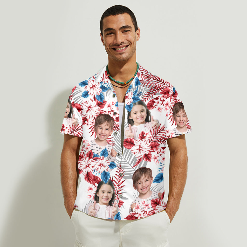 Upload Photo 4th Of July Shirt - Personalized Father Hawaiian Shirt