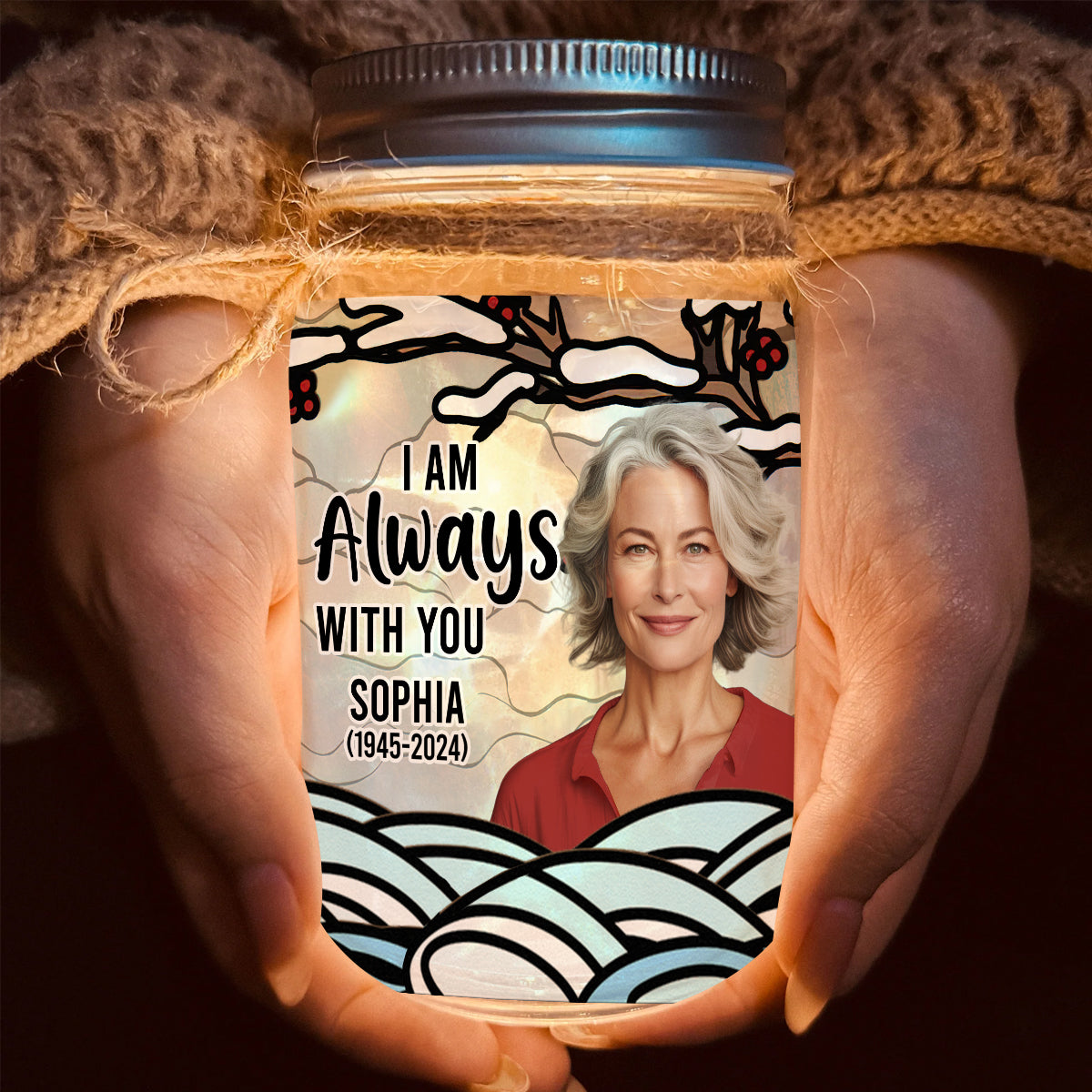 I'm Always With You - Personalized Memorial Mason Jar Light