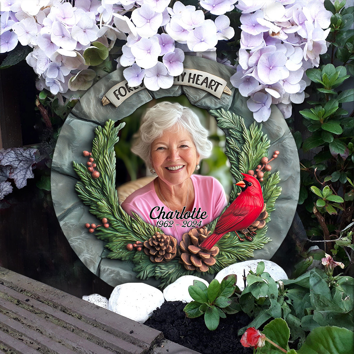 In Loving Memory - Personalized Memorial Round Shaped Stone