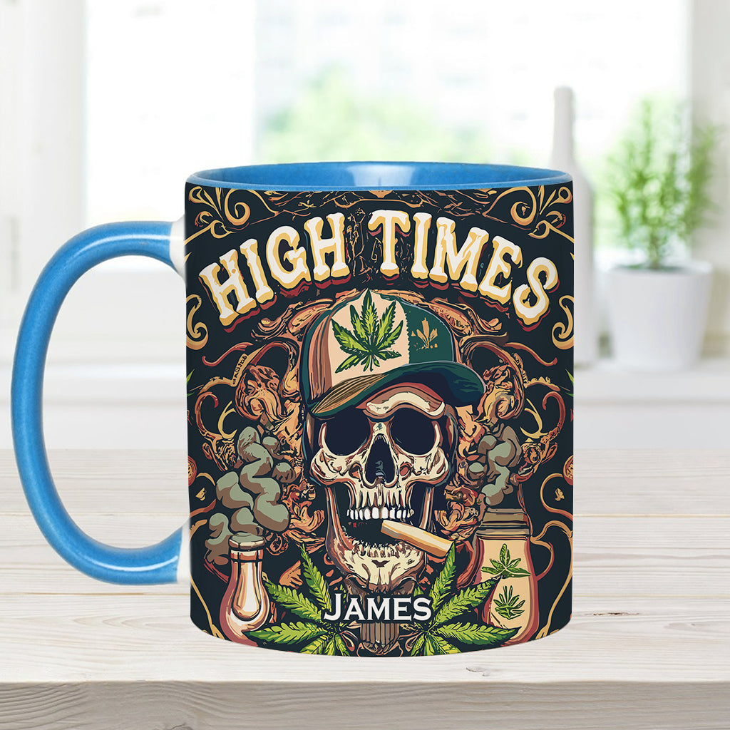 Skull High Times 420 - Personalized Weed Accent Mug