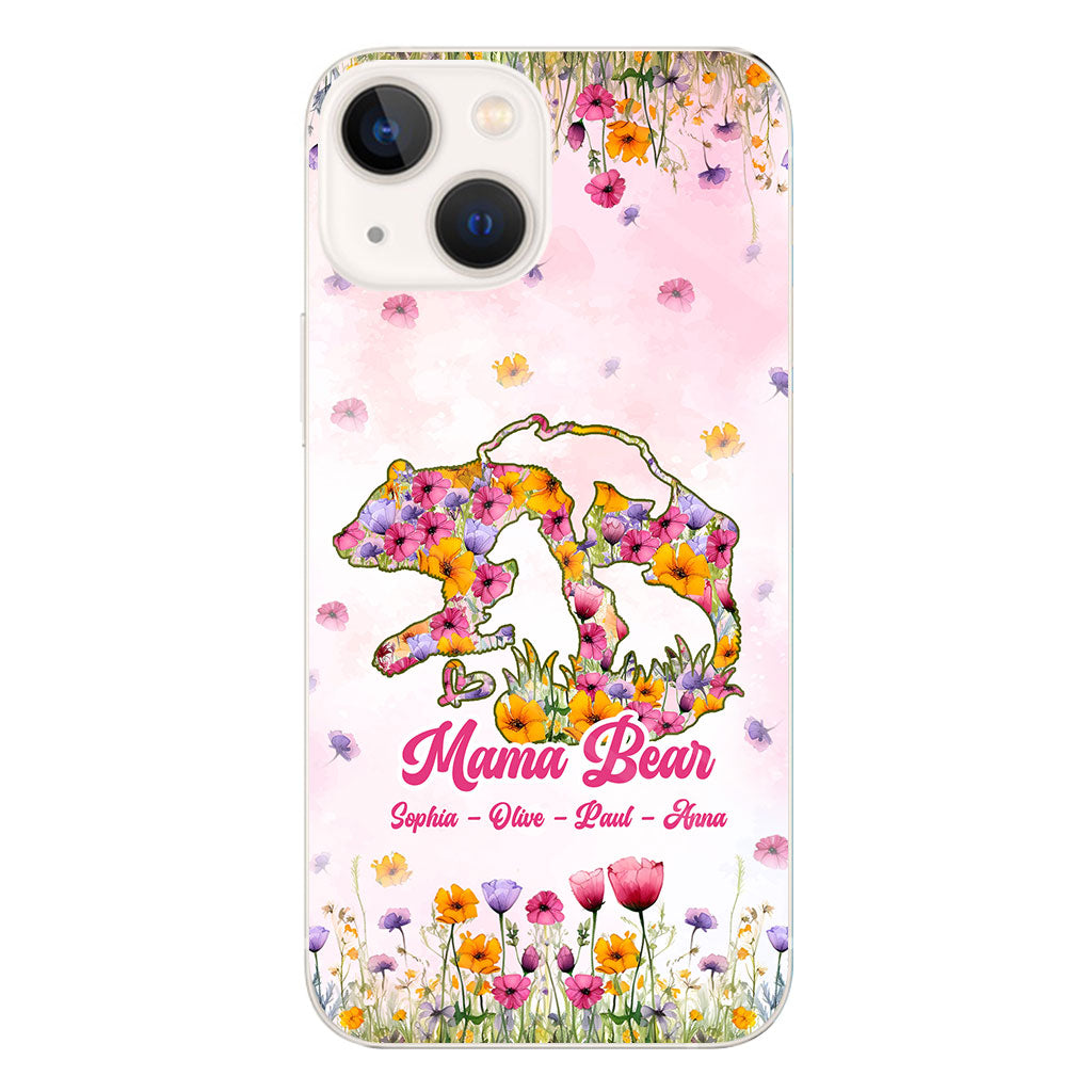 Mama Bear - Personalized Mother Clear Phone Case