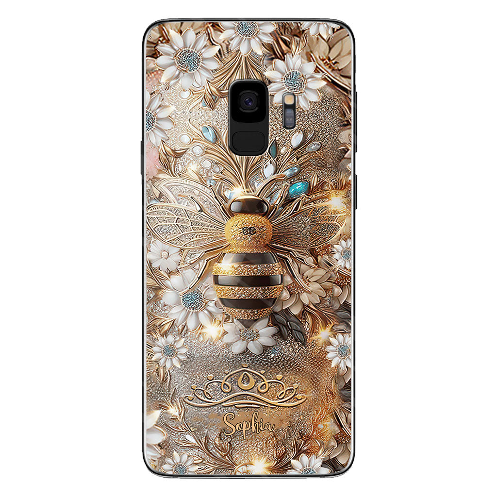 Queen Bee – Personalisierte transparente Handyhülle mit Bienenmotiv