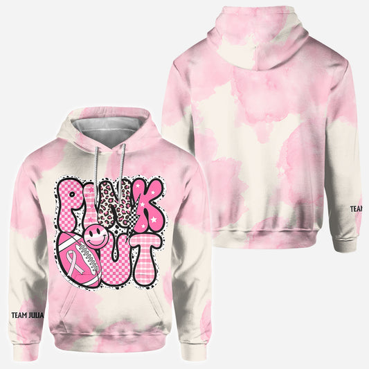 Pink Out - T-shirt personnalisé intégral de sensibilisation au cancer du sein