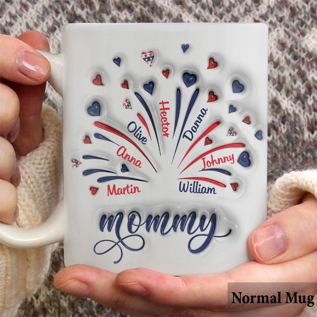 Firework America Flag - Personalized Mother Mug