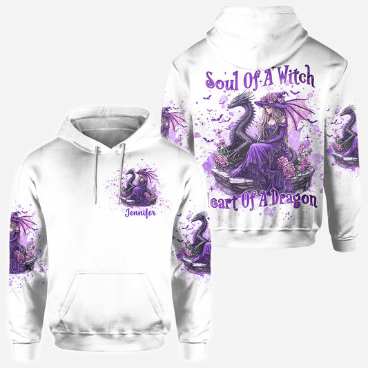 Soul Of A Witch Heart Of A Dragon - Personalized Witch All Over Shirt