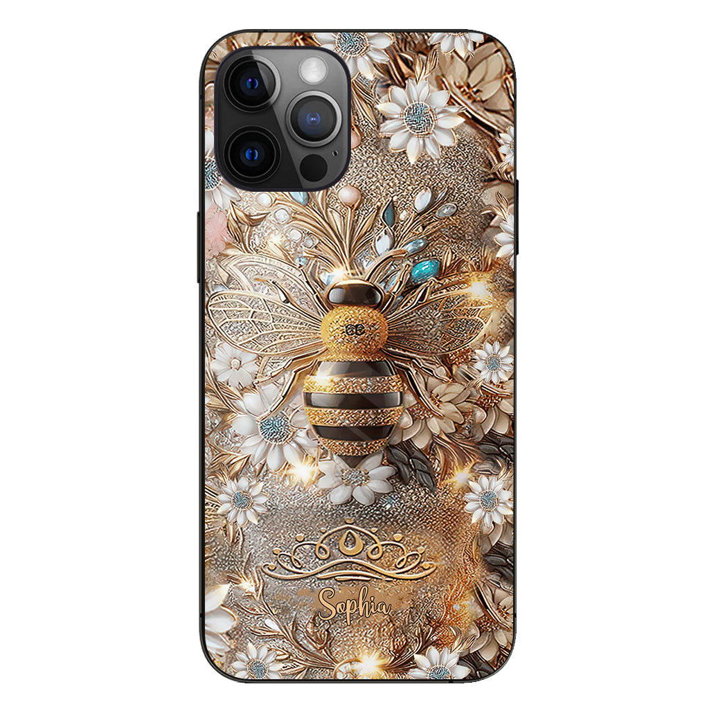 Queen Bee – Personalisierte transparente Handyhülle mit Bienenmotiv