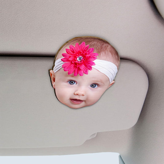 Beliebiges Foto – personalisierter, geformter Sonnenblendenclip fürs Auto.