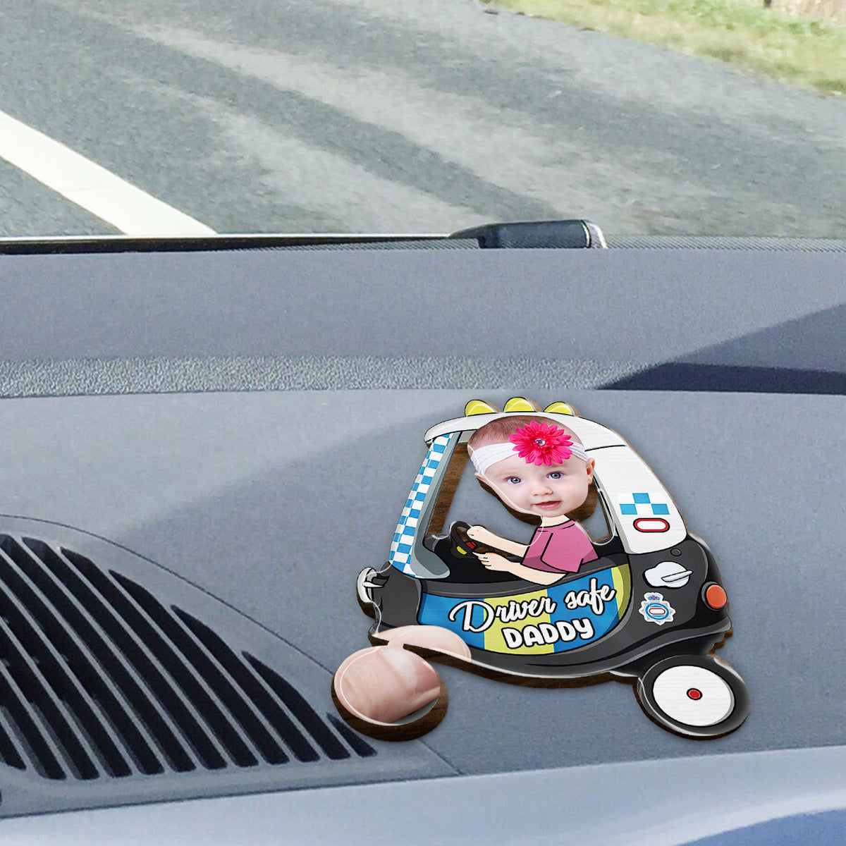 Drive Safe, Daddy/ Dad/ Papa... - Personalized Father Shaped Car Visor Clip