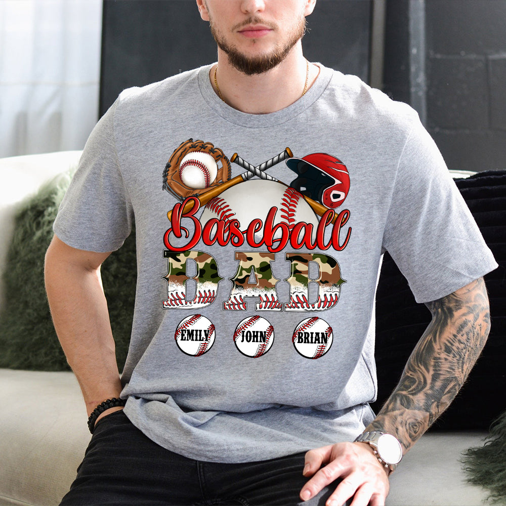 Best Baseball Dad Ever Camouflage - Personalized Father T-shirt And Hoodie