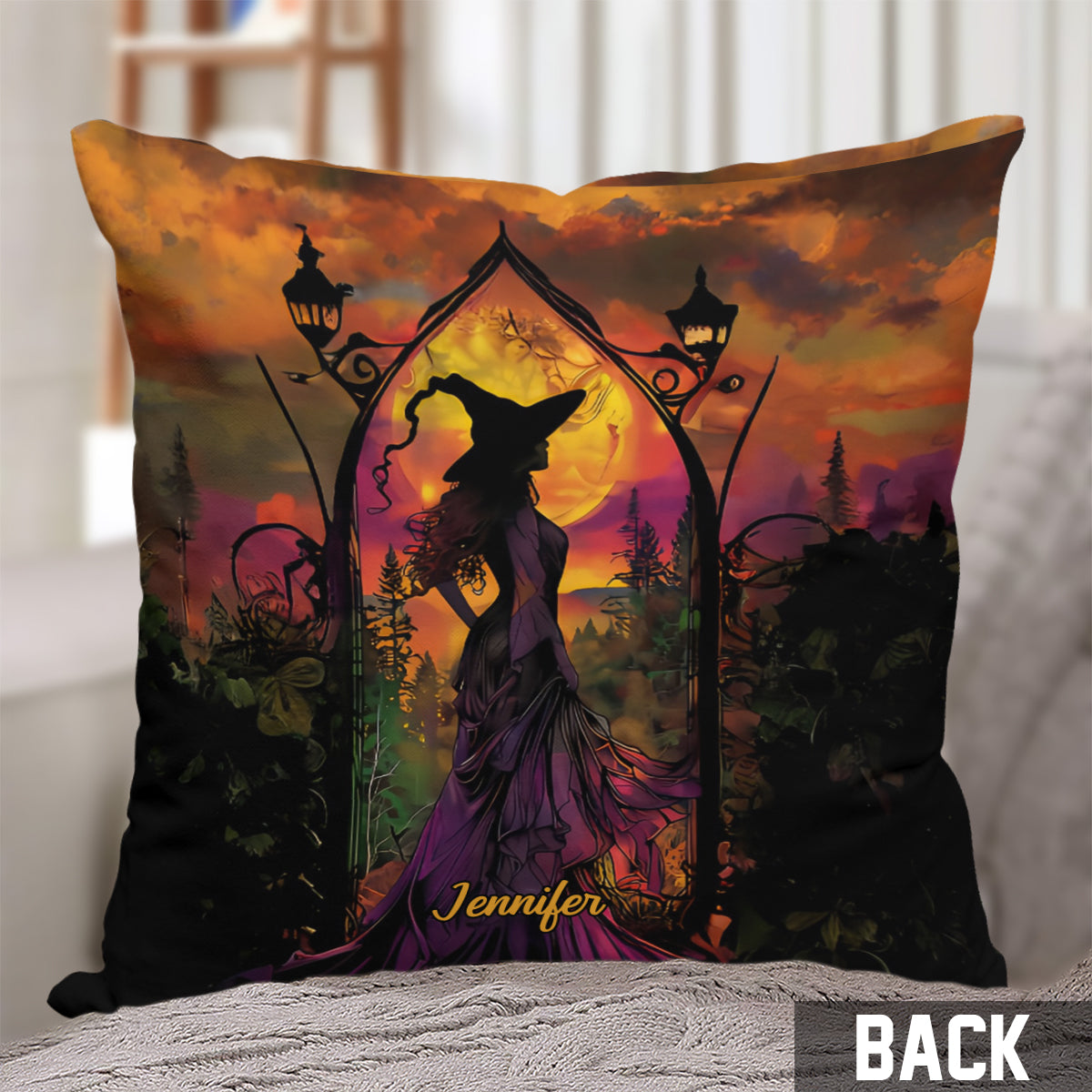 Beautiful Witch - Personalized Witch Throw Pillow