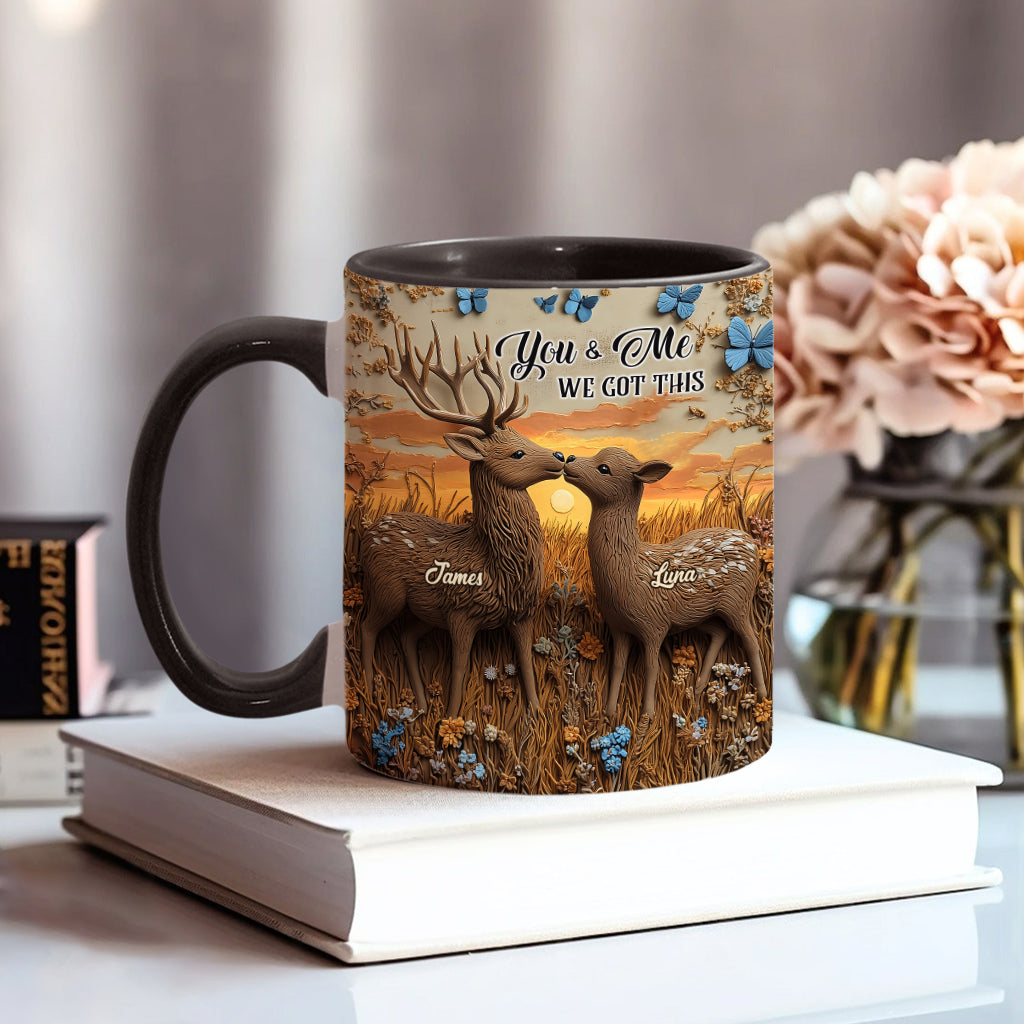 You & Me we got this - Personalized Couple Accent Mug