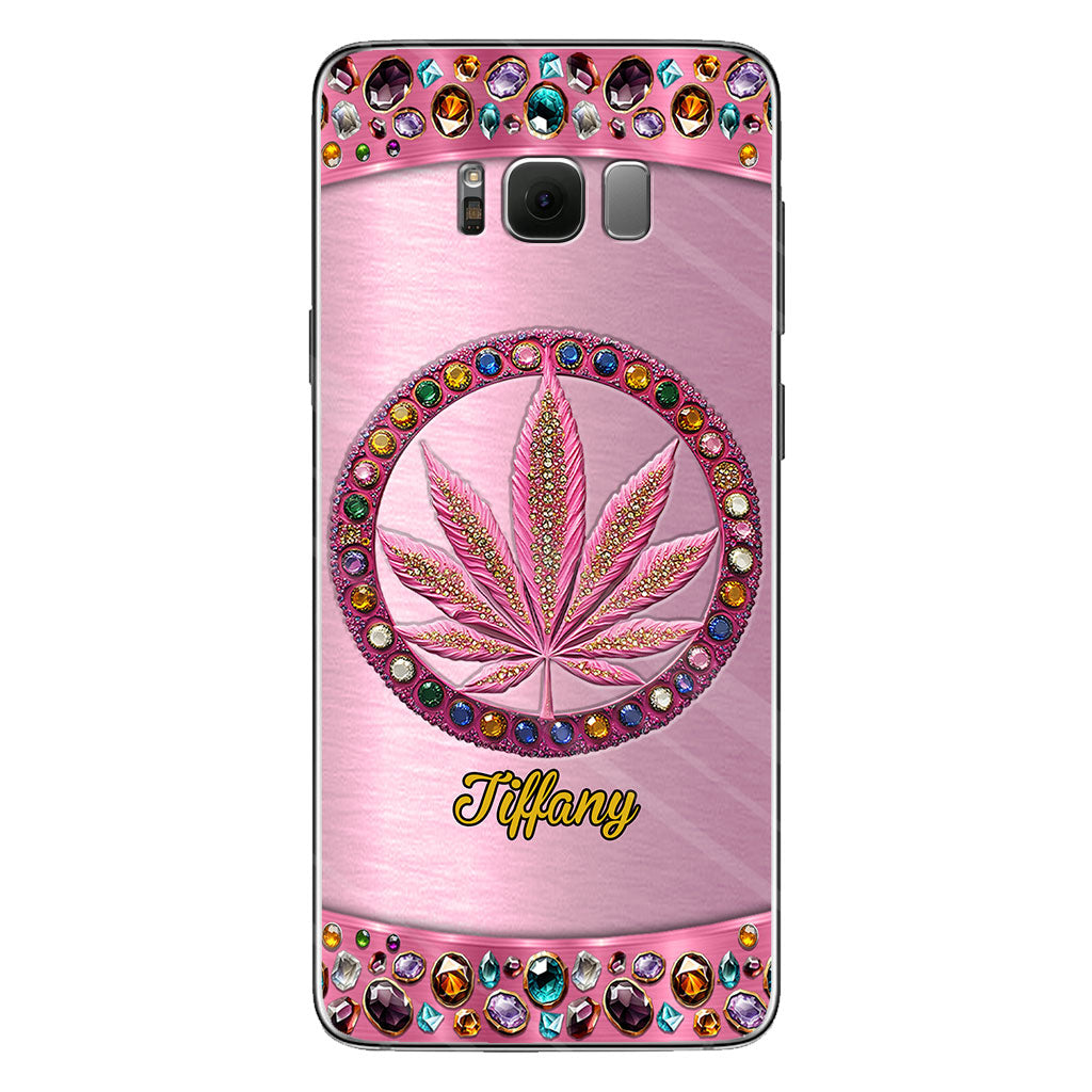 Stoner Chick – Personalisierte, durchsichtige Handyhülle mit Weed-Motiv