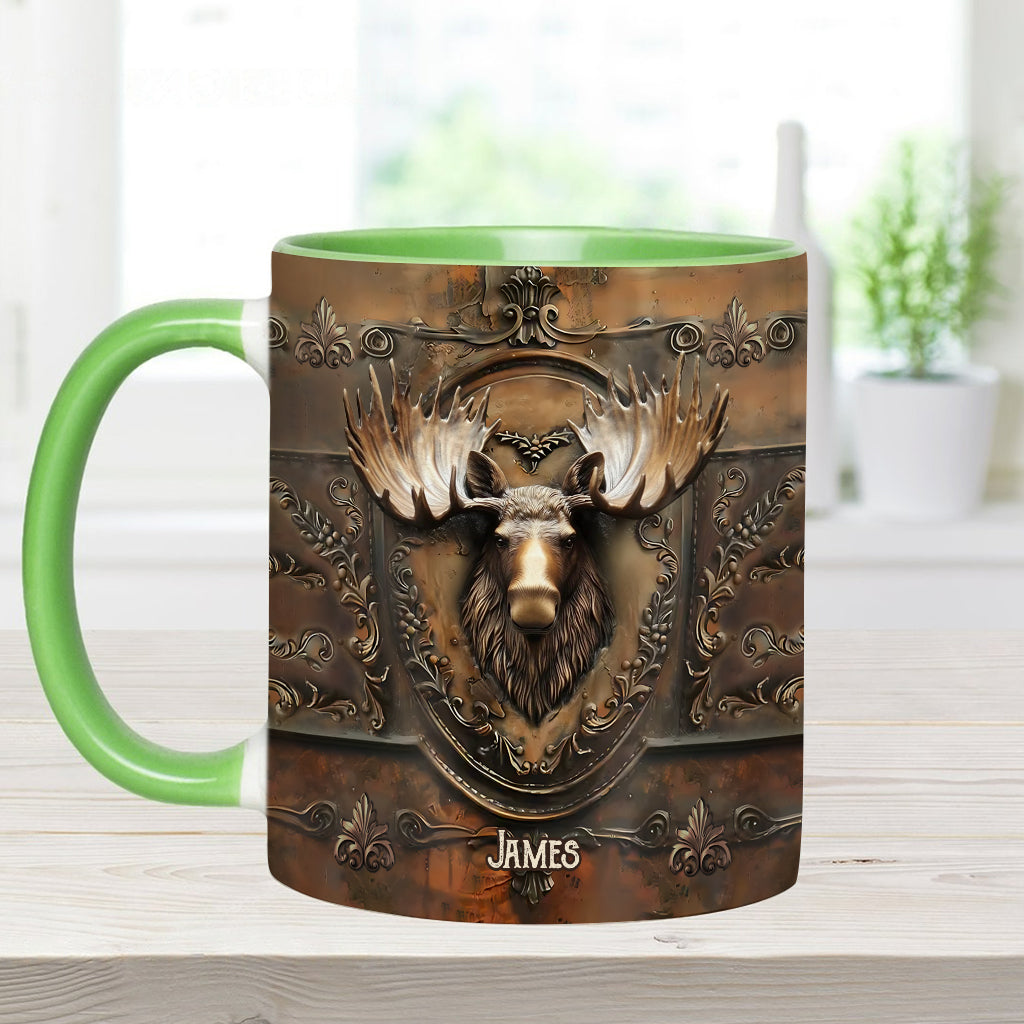 Wunderschöner Elch, Wildtruthahn, Fuchs, Ente – personalisierter Becher mit Jagdmotiv