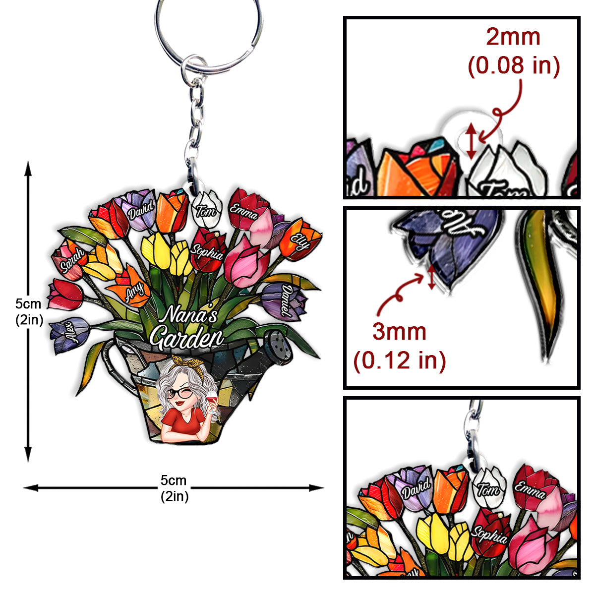 Grandma's Garden - Personalized Grandma Keychain