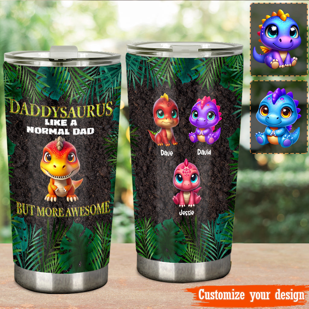 Daddysaurus Grandpasaurus 3D Dinosaurs - Personalized Father Tumbler