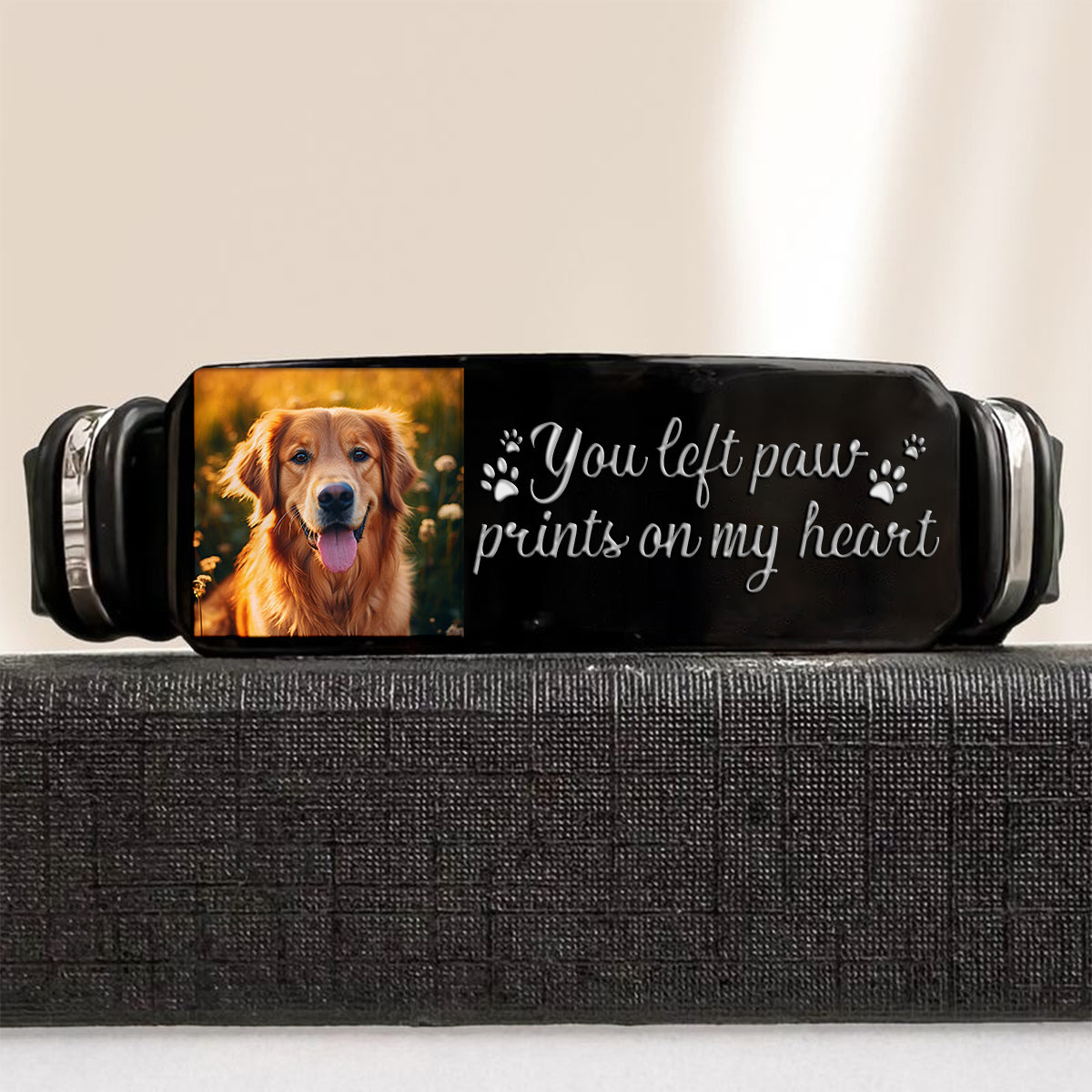 You Left Paw Prints On My Heart - Personalized Dog Engraved Bracelet