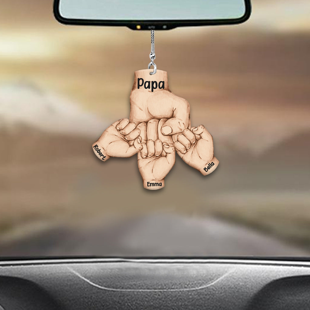 Fist Bump - Personalized Father Custom Shaped Car Ornament