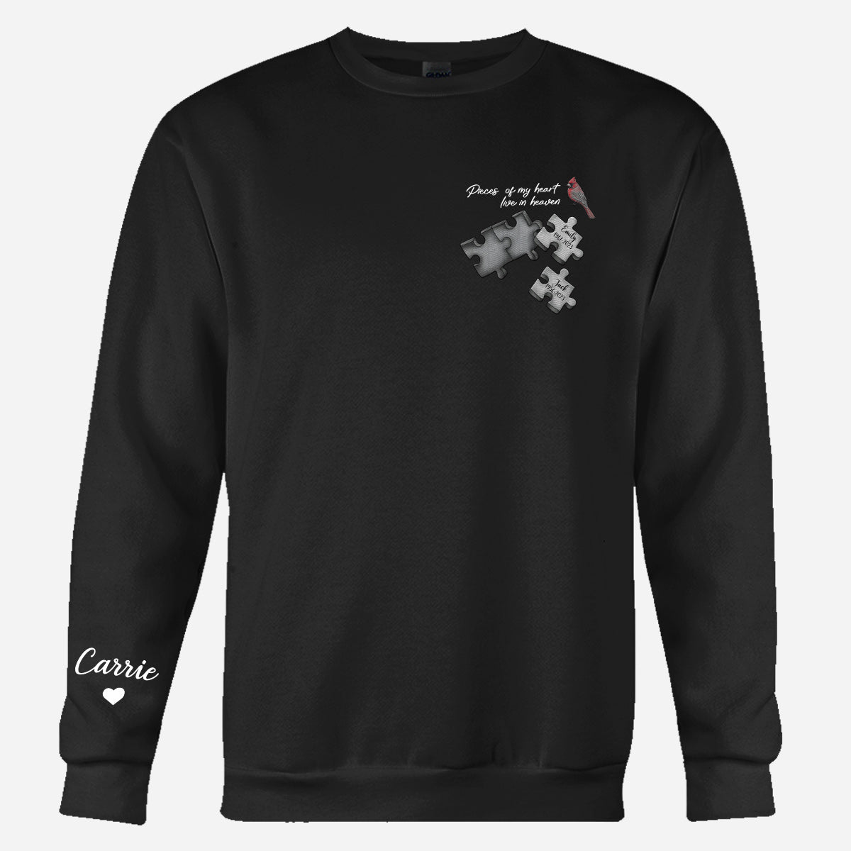 Memorial Butterfly Dragonfly Heaven Feather - Personalized Memorial Embroidered Sweater