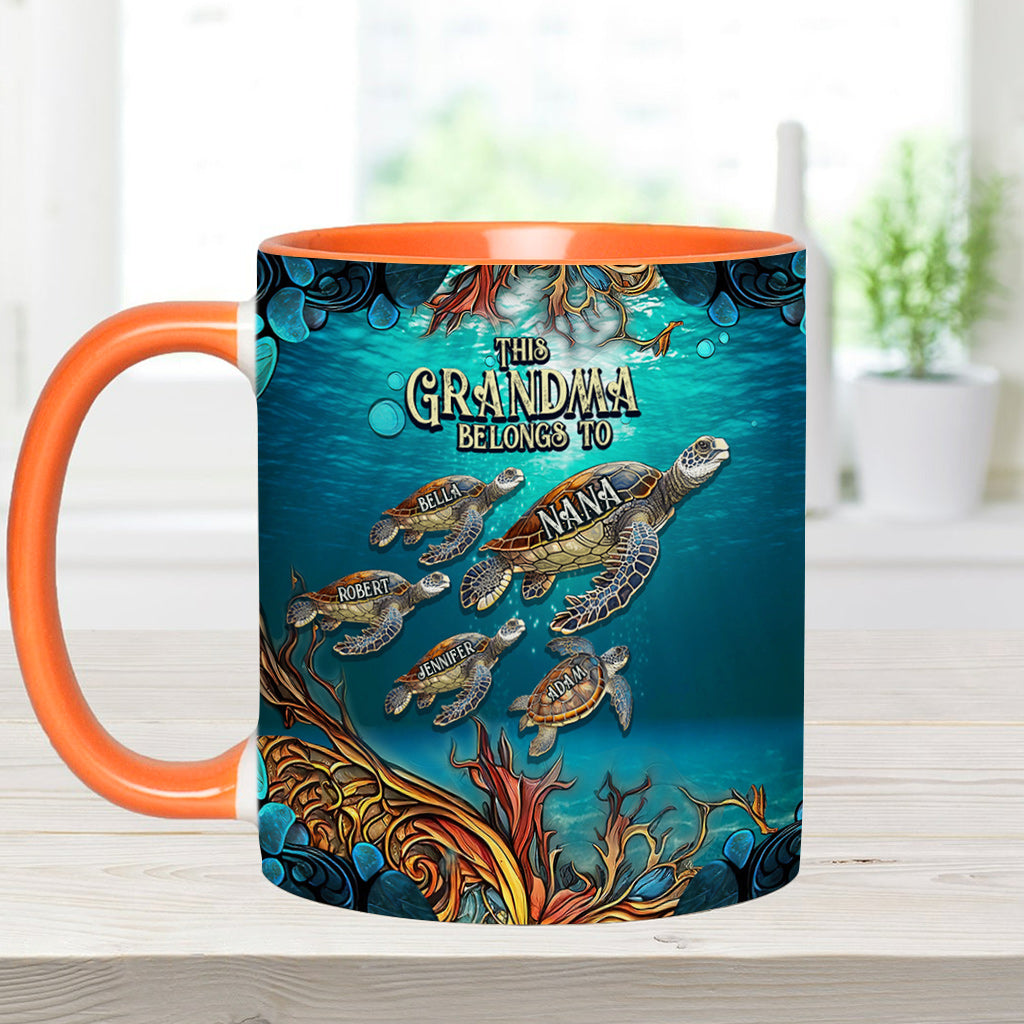 This Grandma Belongs To - Personalized Grandma Accent Mug