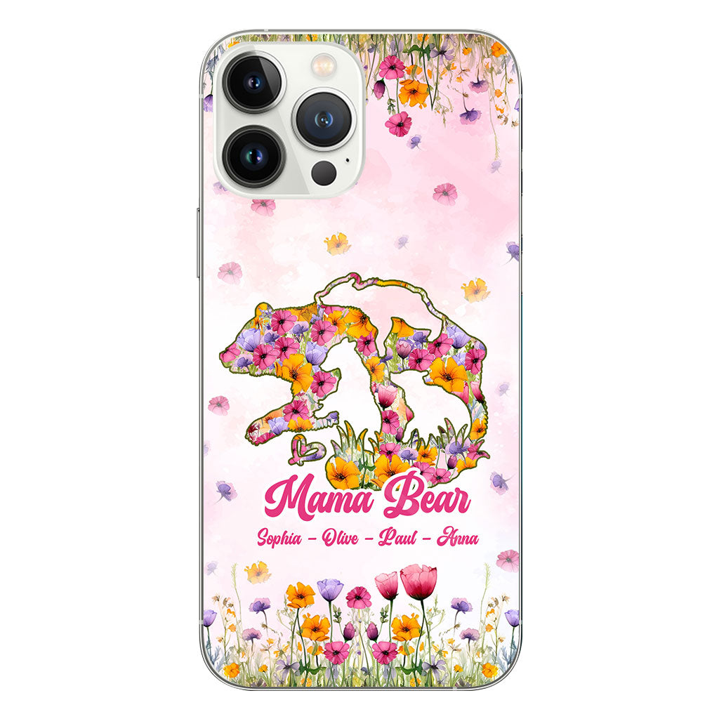 Mama Bear - Personalized Mother Clear Phone Case