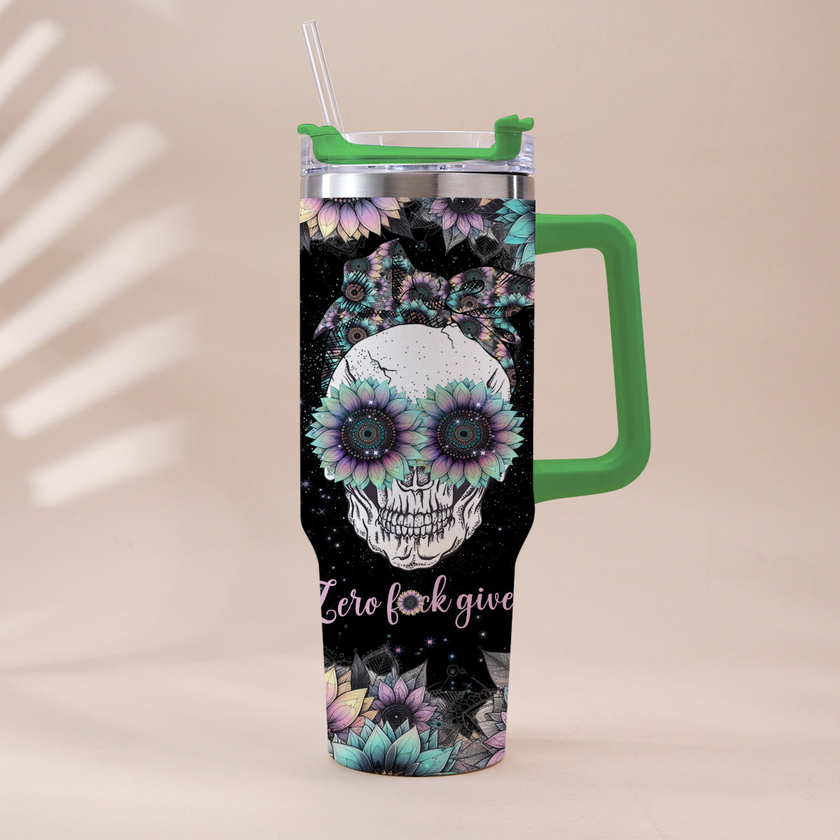 You Are My Sunshine - Personalized Skull Tumbler With Handle