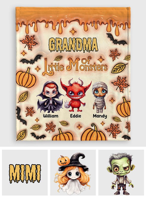 Grandma Of Little Nightmares - Personalized Grandma Blanket