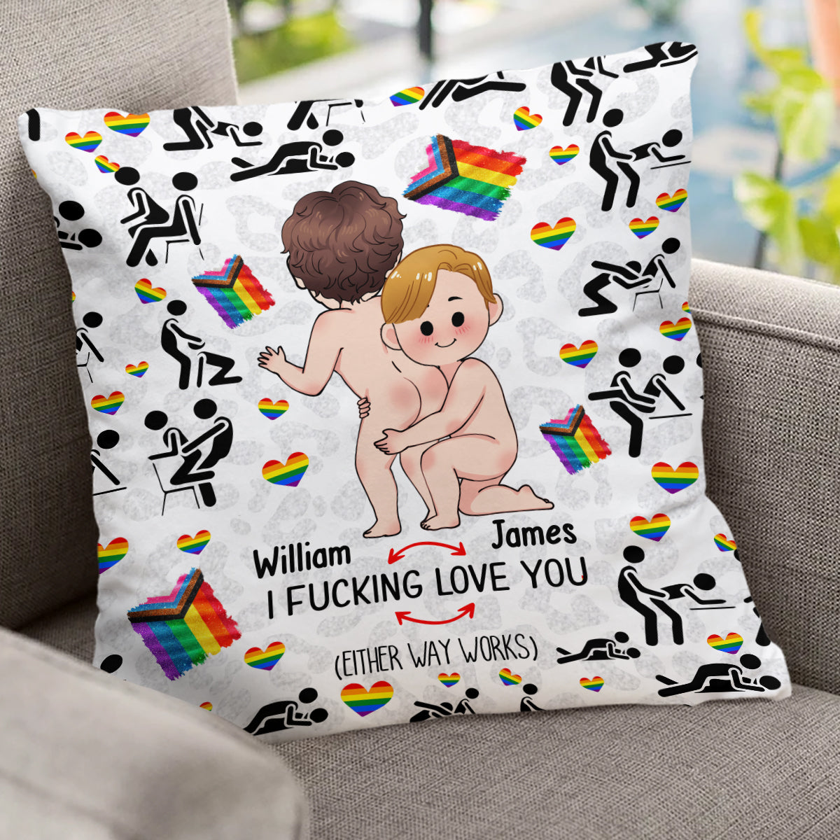 Ich liebe dich – Personalisiertes LGBT-Unterstützungskissen