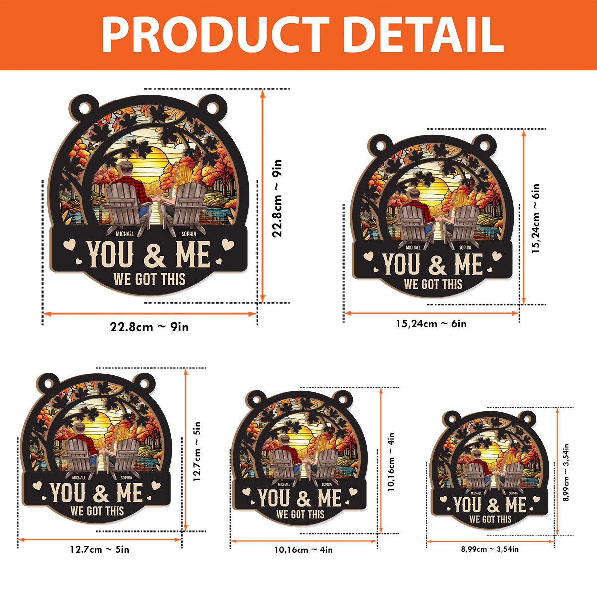 We Got This Autumn Fall For You - Personalized Couple 2 Layered Window Hanging Suncatcher