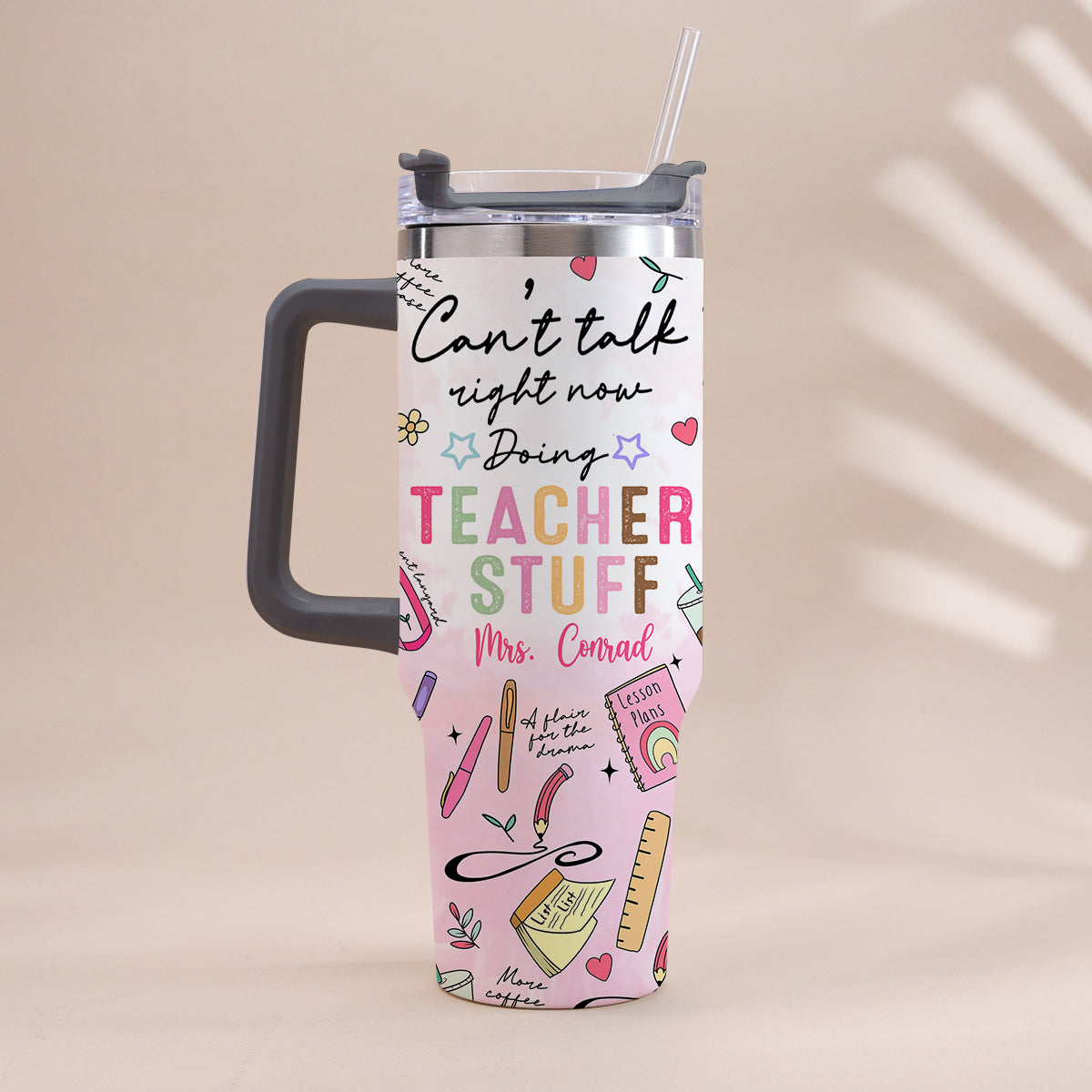 Fournitures pour enseignants - Gobelet isotherme personnalisé avec poignée