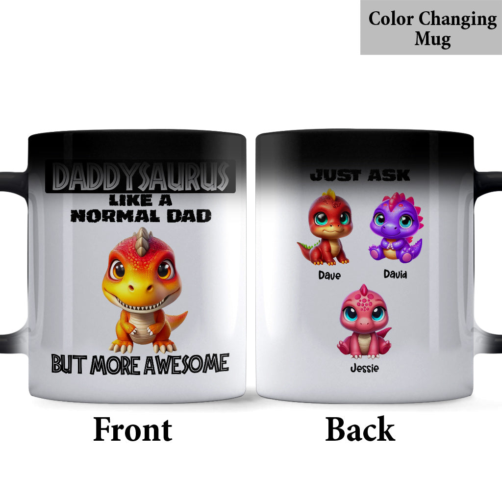 Daddysaurus Grandpasaurus 3D Dinosaurs - Personalized Father Mug