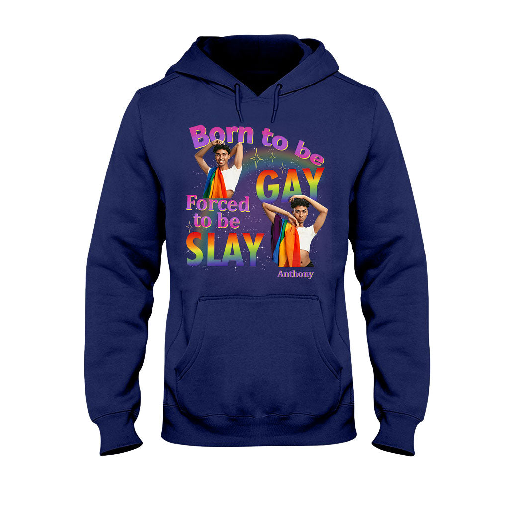 Geboren, um schwul zu sein, ist man gezwungen, zu glänzen – Personalisiertes LGBT-Unterstützungs-T-Shirt und Hoodie