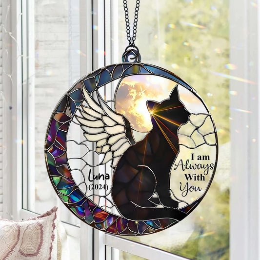 I Am Always With You - Personalized Cat Window Hanging Suncatcher Ornament