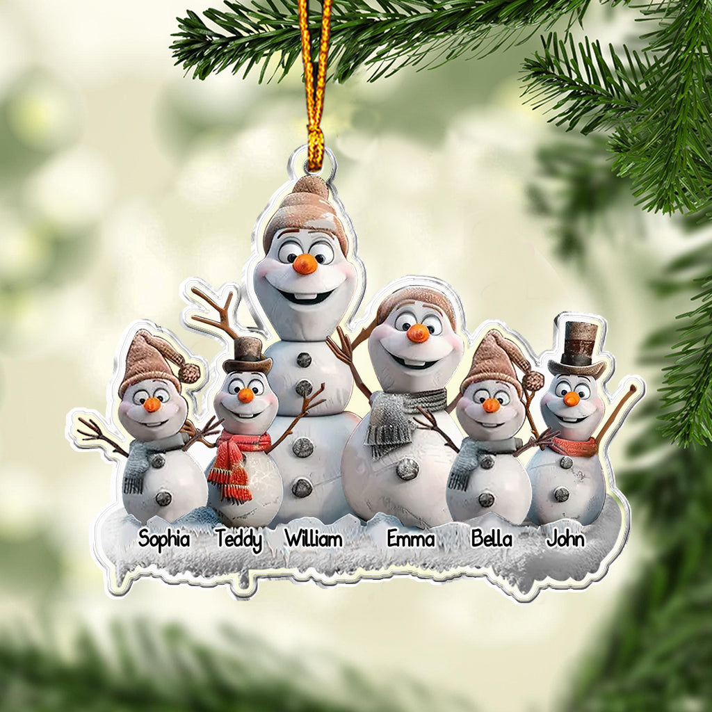 Schneemannfamilie – Personalisierter, individuell geformter Familienschmuck