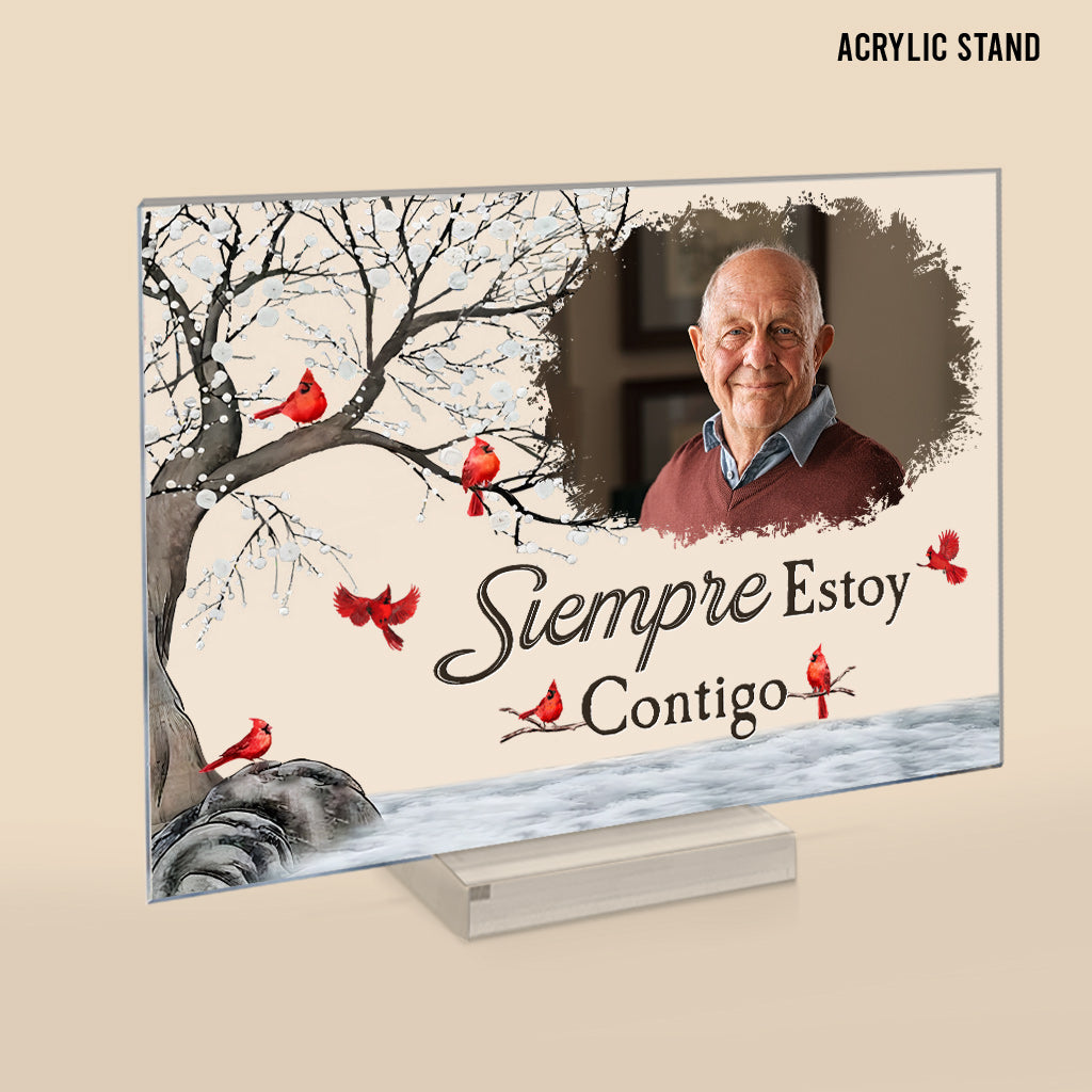 Siempre Estoy Contigo - Personalized Memorial Transparent Acrylic Plaque